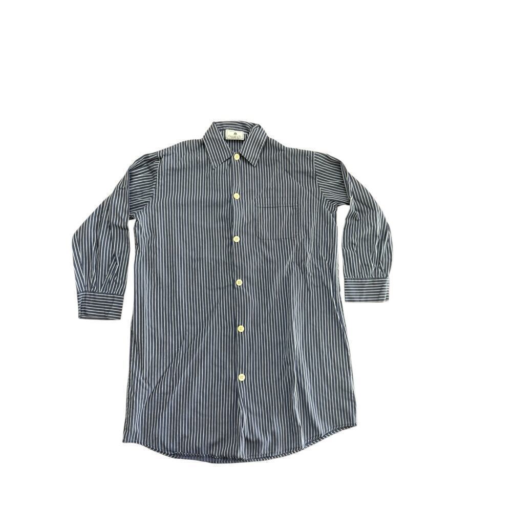 Carrol & Co. Men's Blue Striped Print Long Sleeve Button Down Shirt Size